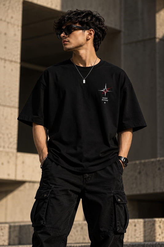 Believe Rise Strong Oversized T-Shirt – Black