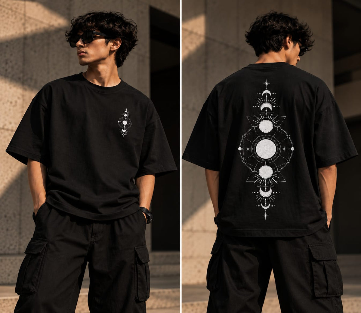 Lunar Orbit Oversized T-Shirt — Black