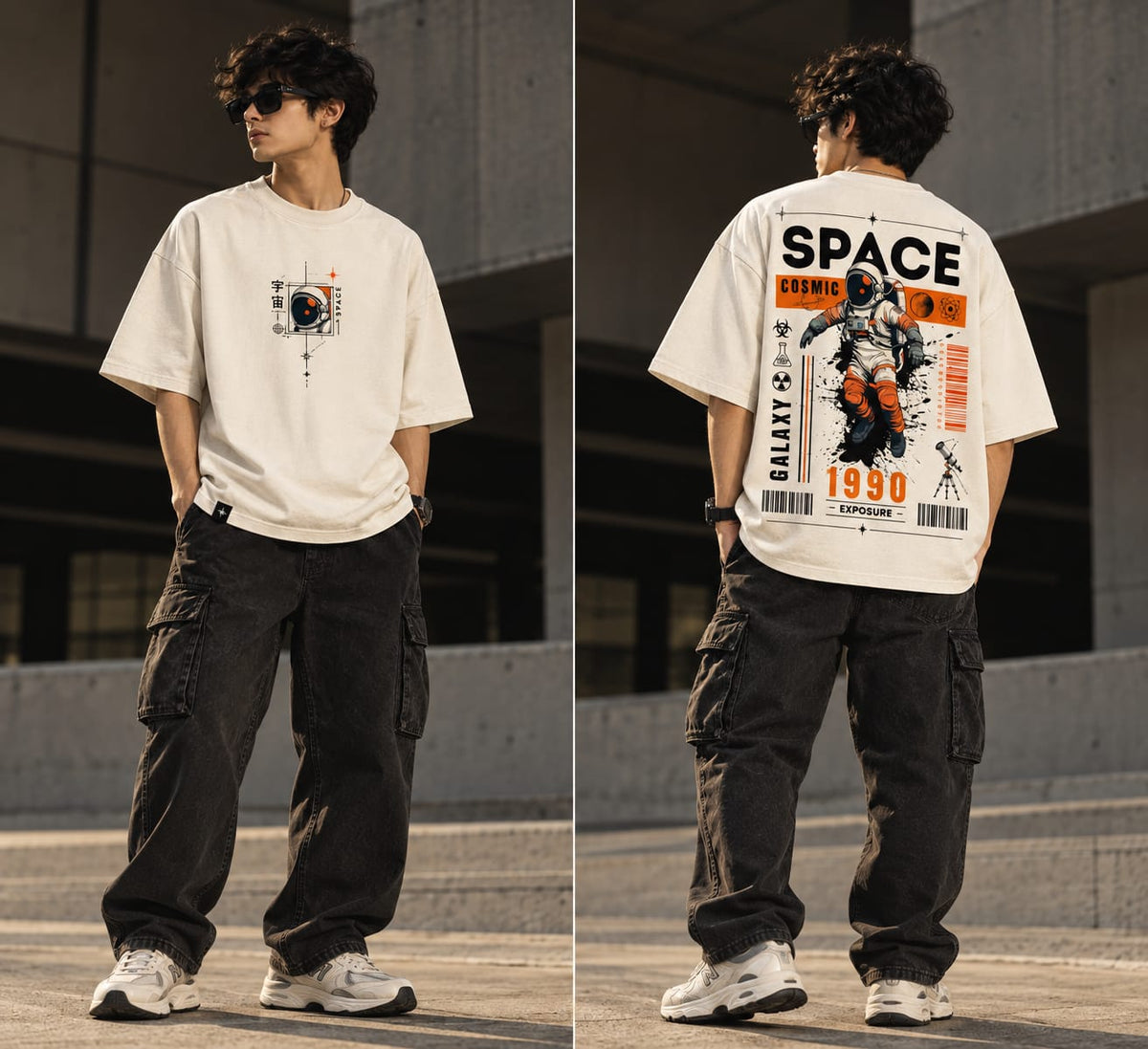 Space 1990 Oversized T-Shirt — Off White