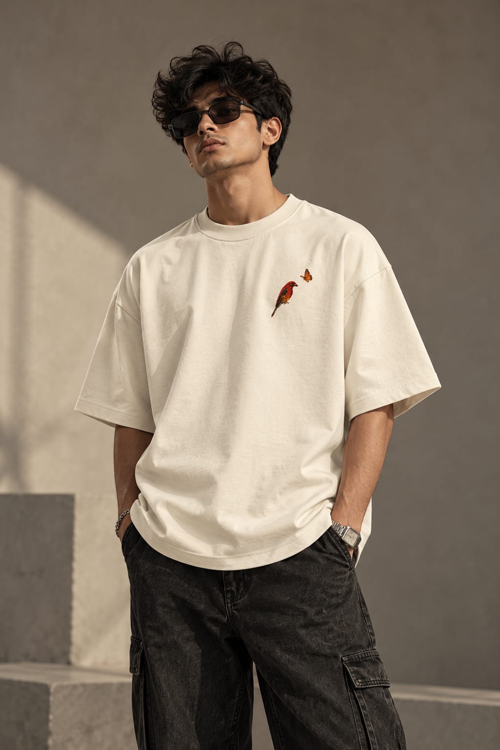 Bird & Bloom Oversized T-Shirt