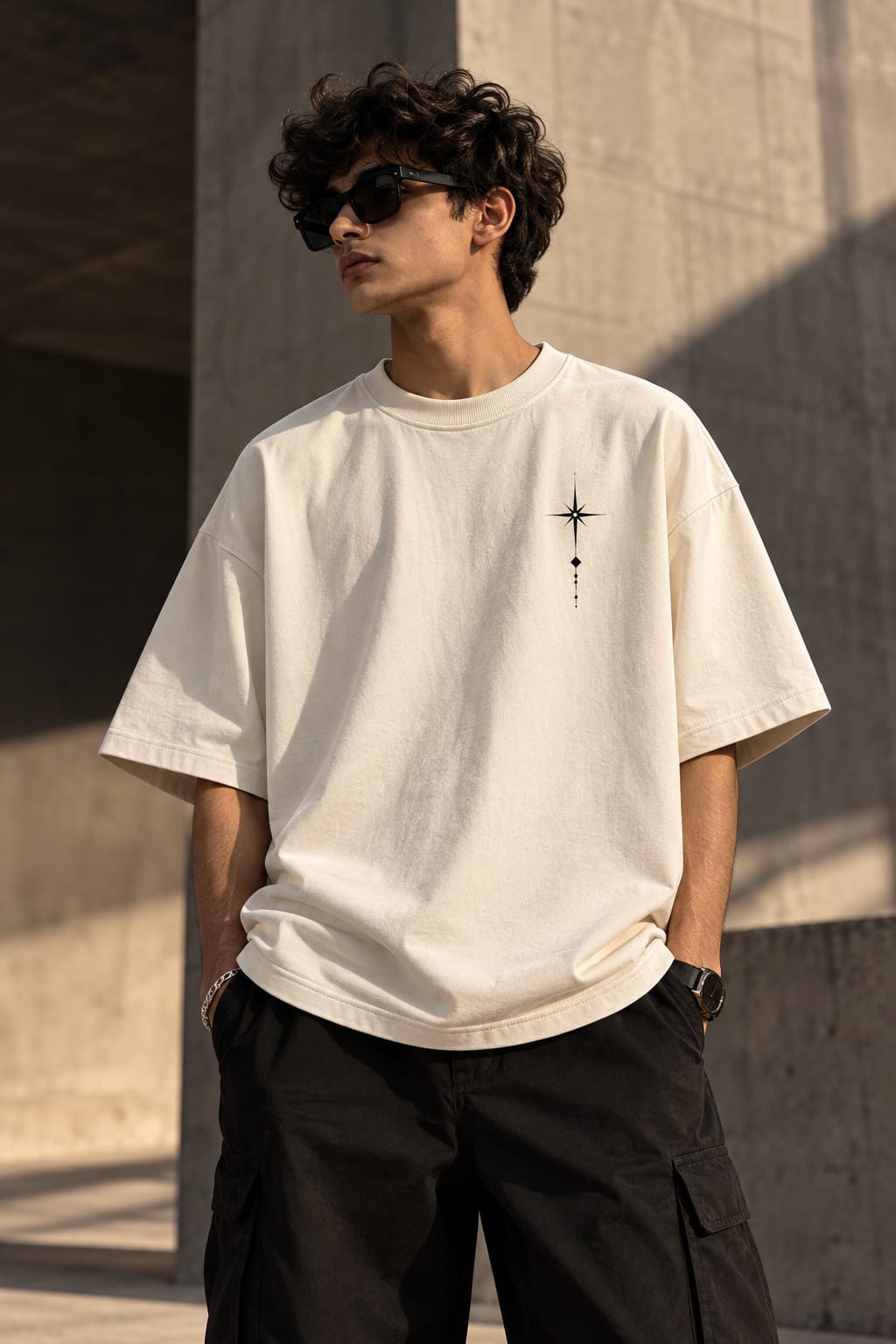 Timeless Mountain Oversized T-Shirt — Off White