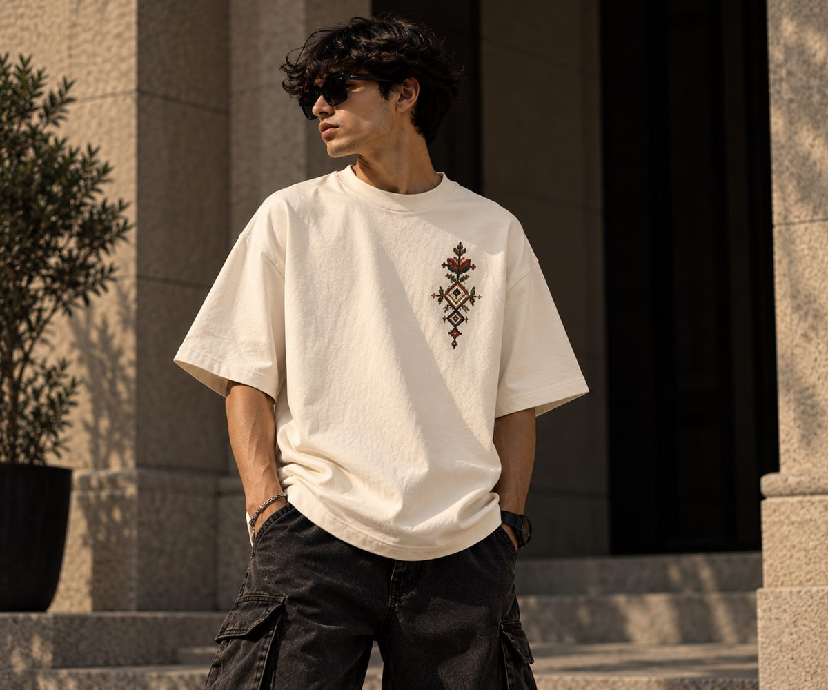 Folk Legacy Oversized T-Shirt — Off White