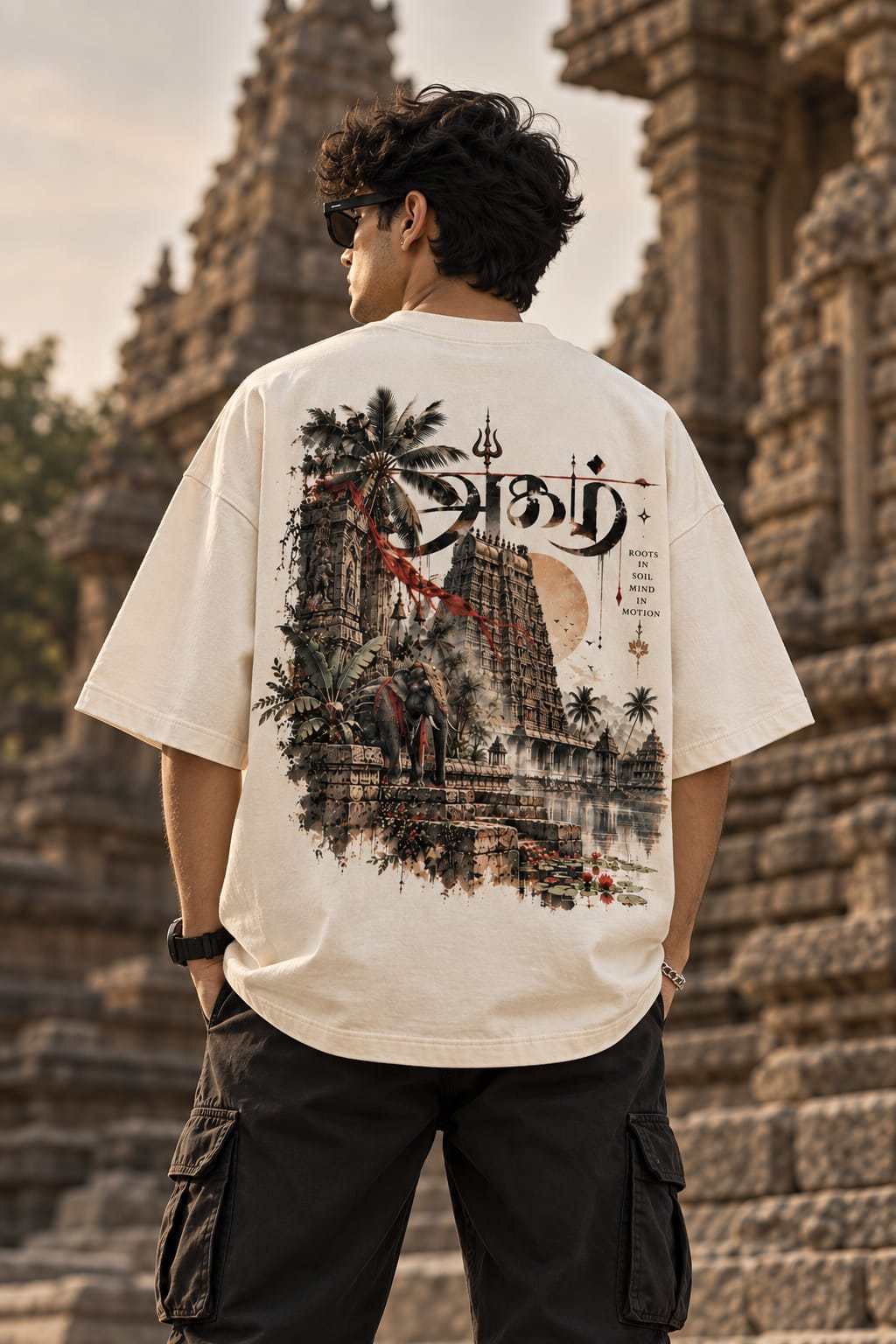 Temple Roots Oversized T-Shirt — Off White