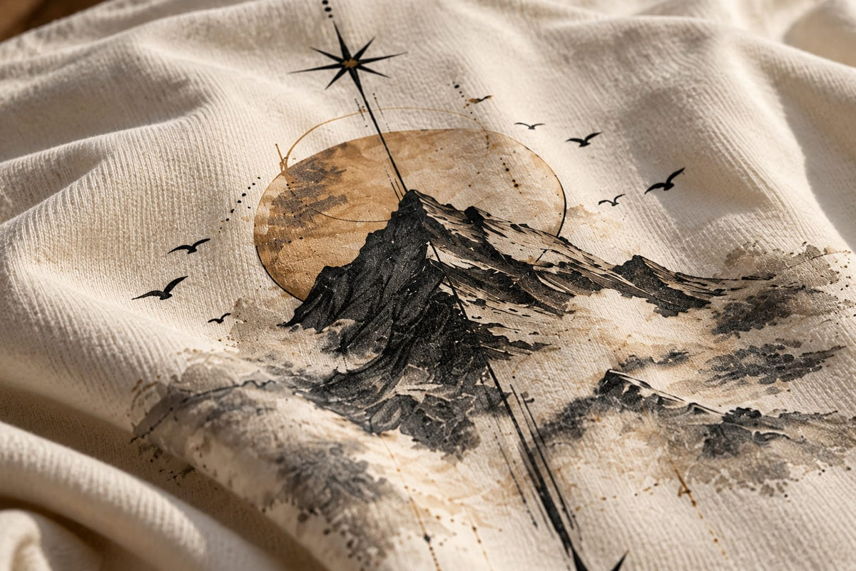 Ascend Mountain Oversized T-Shirt — Off White