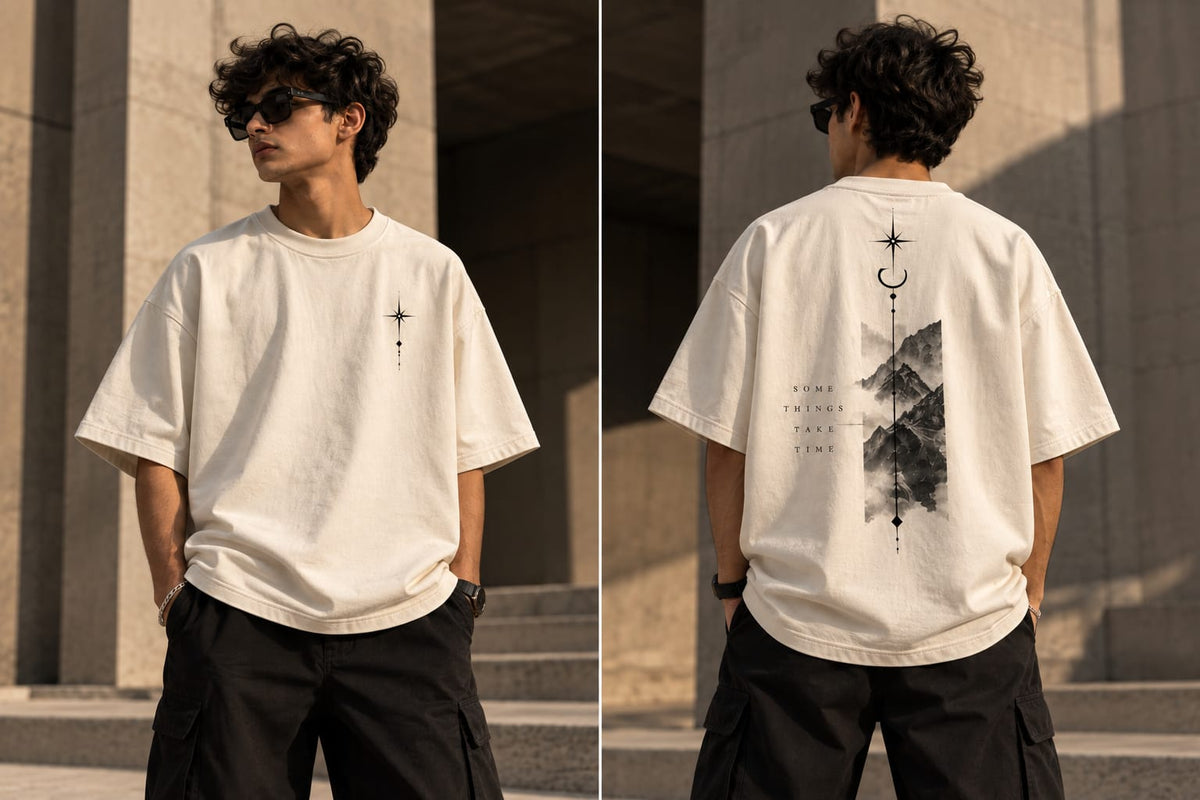 Timeless Mountain Oversized T-Shirt — Off White