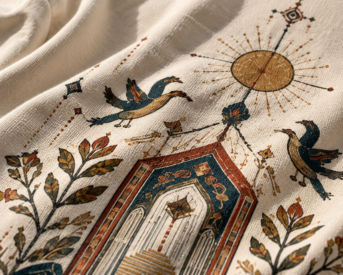 Folk Temple Oversized T-Shirt — Off White