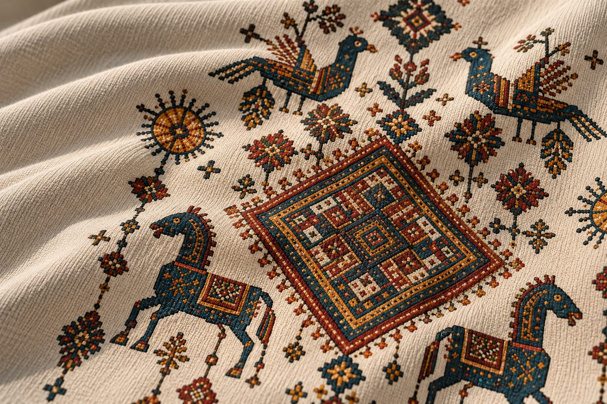 Folk Heritage Oversized T-Shirt — Off White