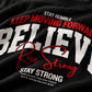 Believe Rise Strong Oversized T-Shirt – Black