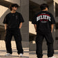 Believe Rise Strong Oversized T-Shirt – Black