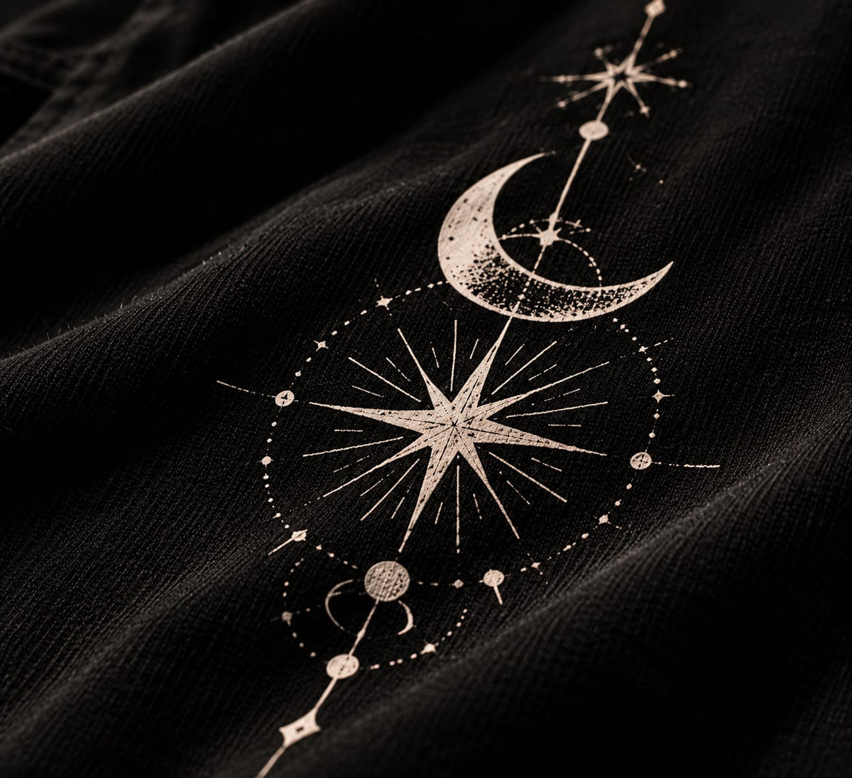 Celestial Compass Oversized T-Shirt — Black