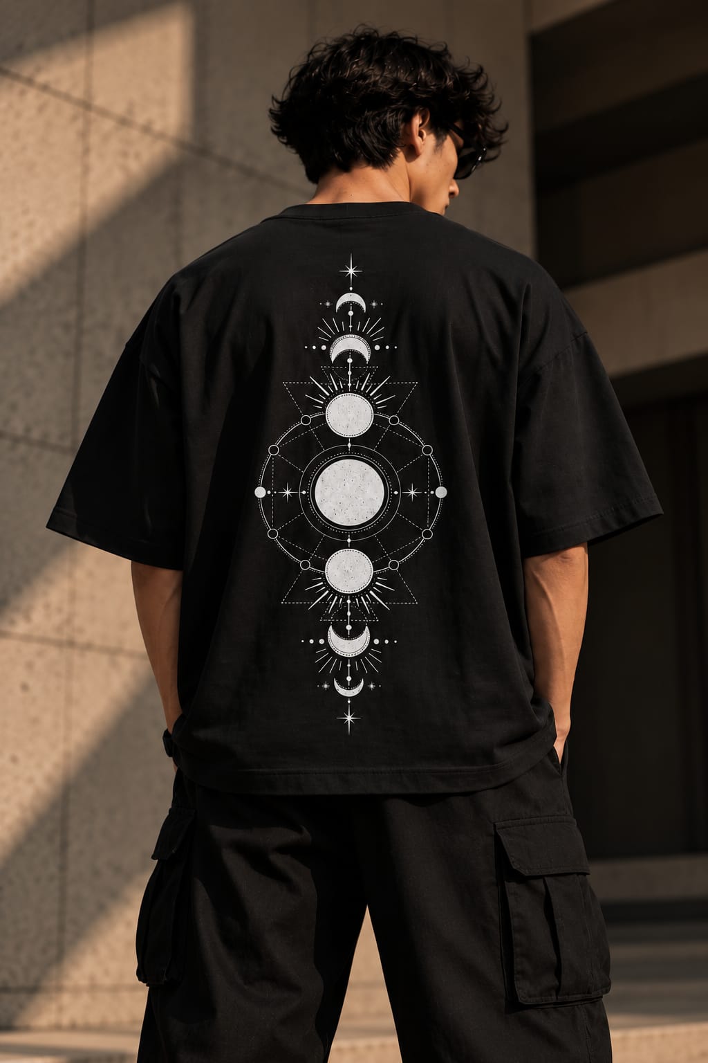 Lunar Orbit Oversized T-Shirt — Black