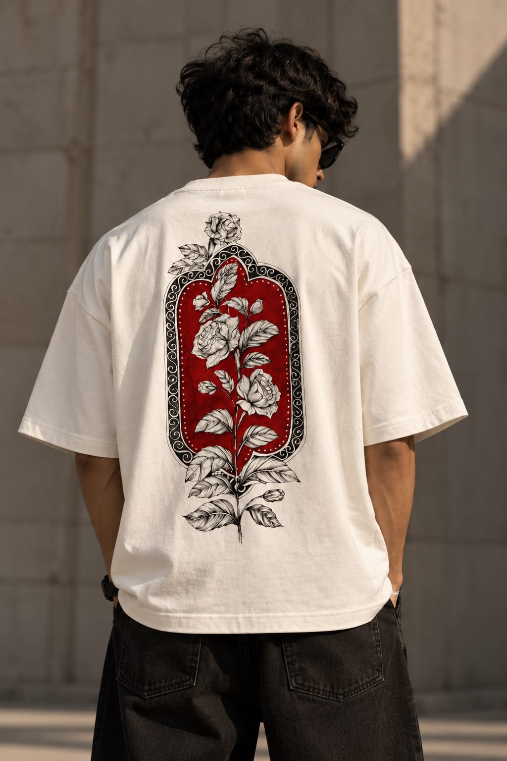 Rose Relic Oversized T-Shirt — Off White