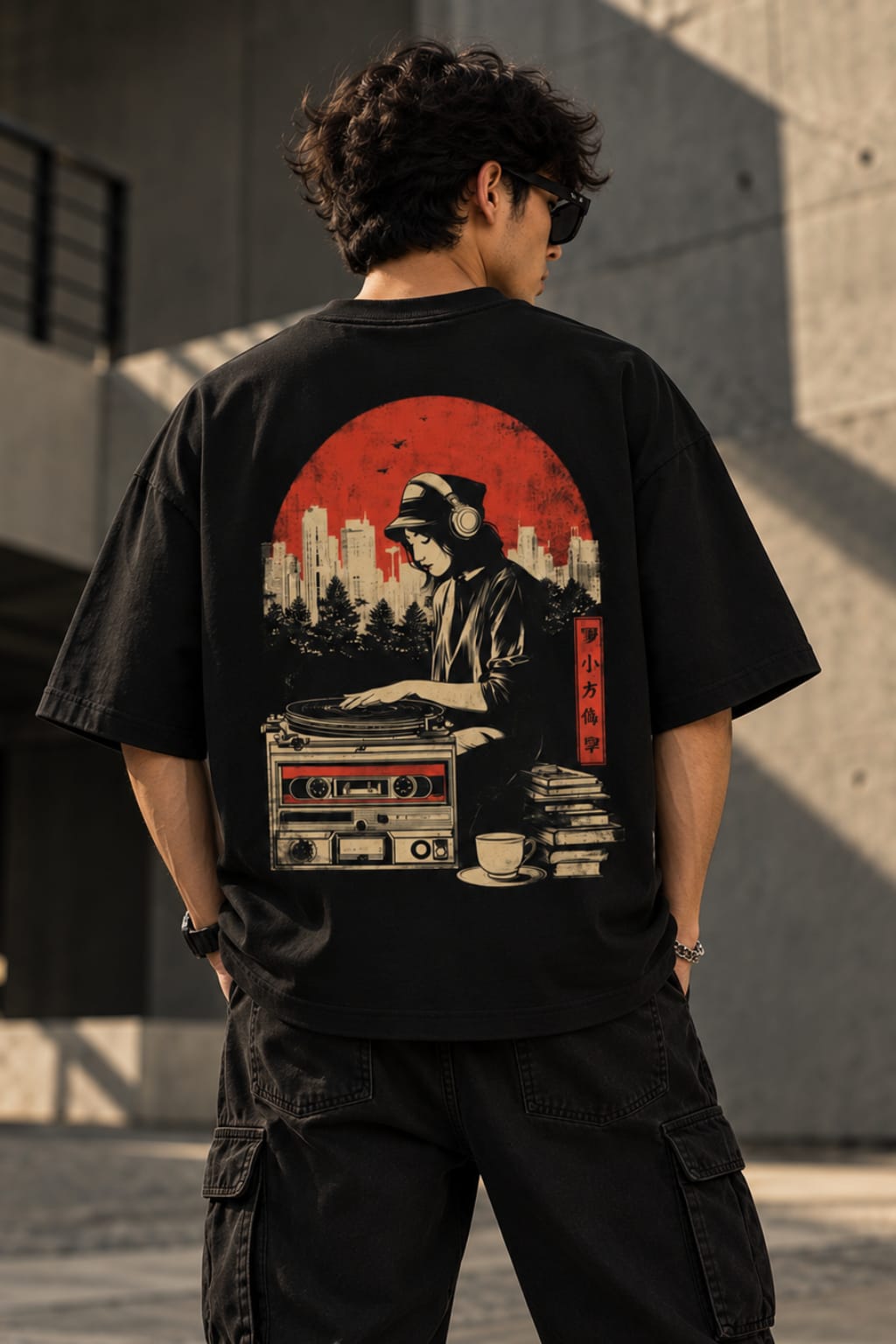 Music Heals Oversized T-Shirt — Black