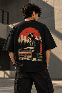 Music Heals Oversized T-Shirt — Black